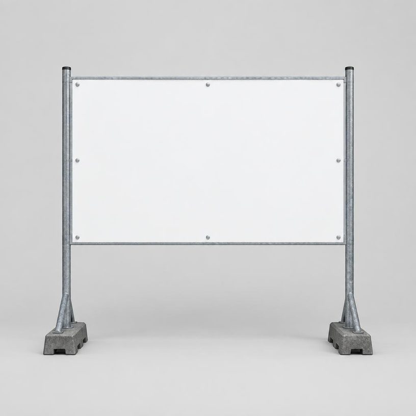 Panneau de chantier installé