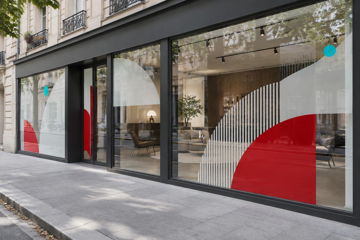 Enseigne lumineuse posée sur une façade