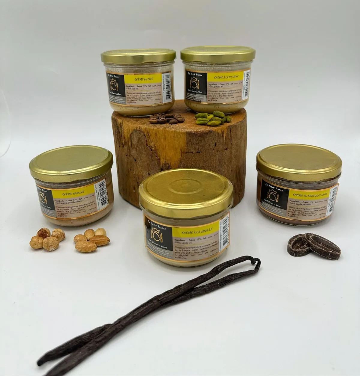Pots de crème étiquetés Le Petit Prince, chez L'Épicerie d'Anna